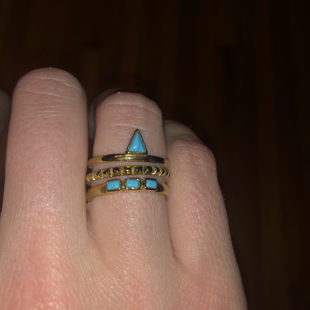 Stella and Dot turquoise stacked ring